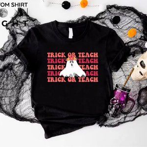 Trick or Teach Halloween Teacher Shirt, Teacher Ghost Spooky Season Shirt
